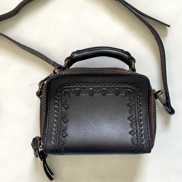 Cut N’ Paste Black Leather Mini Crossbody Bag - Picture 4 of 6
